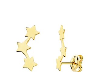 Pendientes oro 18k trepadores estrellas