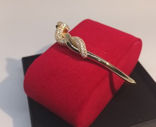 Bracciale stile Cartier Chiodo Oro Zirconi