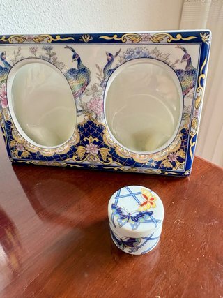 Plato, tibor, marco, caja porcelana japonesa IMARI