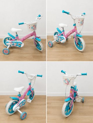 Bicicleta infantil rosa y azul