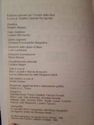 Enciclopedia Geografica Mondiale De Agostini 1995