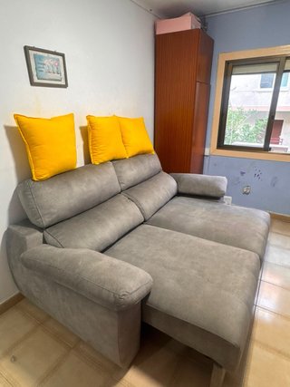 Sofá Cama Plegable Gris Tela