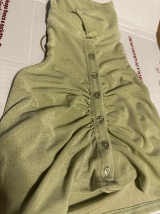 A.C.W. Crop Top Scollo all'Americana Verde S