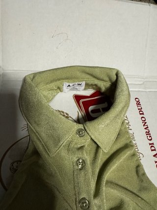 A.C.W. Crop Top Scollo all'Americana Verde S