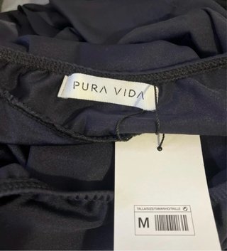 Vestido Pura Vida de fiesta azul con abertura