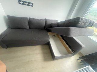 Sofá Cama Chaise Longue Gris