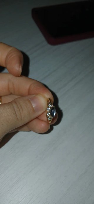 Anello oro 18k con pietra blu