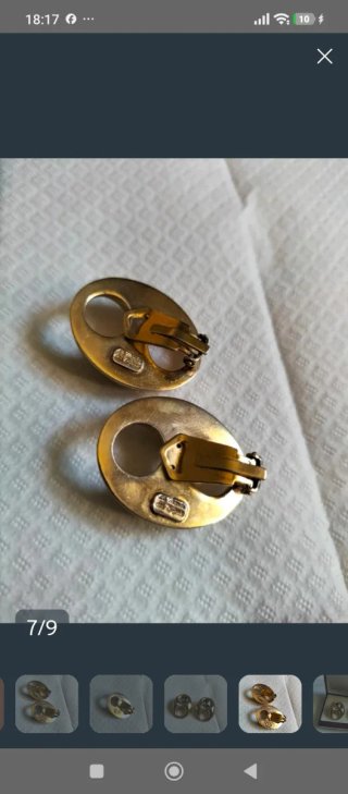 Pendientes de cadena antiguos dorados