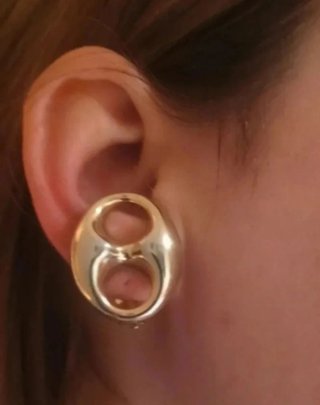 Pendientes de cadena antiguos dorados