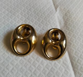 Pendientes de cadena antiguos dorados