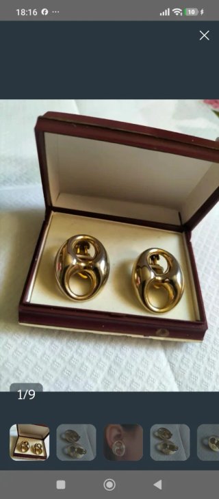 Pendientes de cadena antiguos dorados