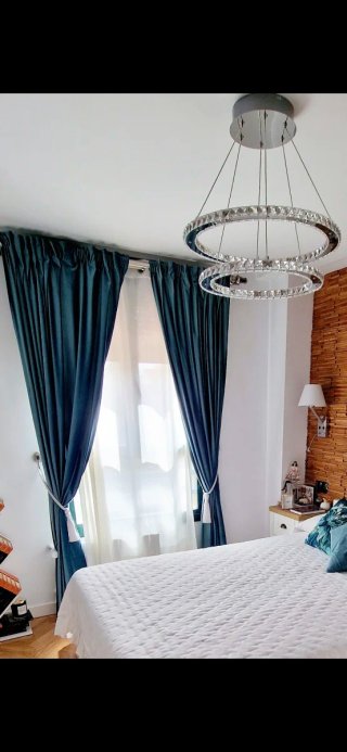 2 Cortinas Terciopelo Verde aguamarina