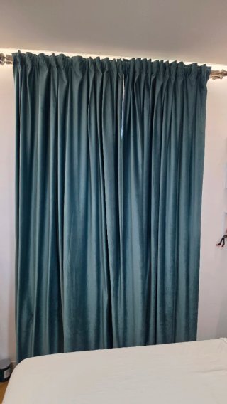 2 Cortinas Terciopelo Verde aguamarina