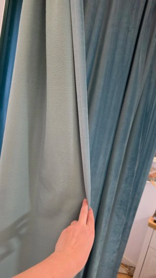 2 Cortinas Terciopelo Verde aguamarina
