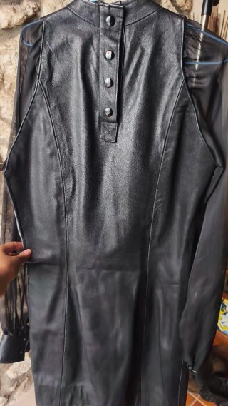 Vestido Vintage Cuero Negro