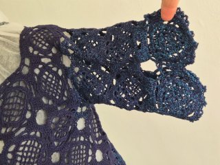 Vestido de noche negro crochet