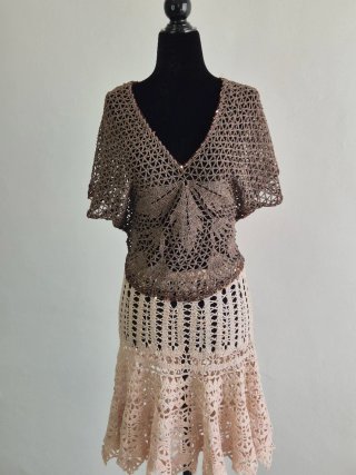 Vestido de noche negro crochet
