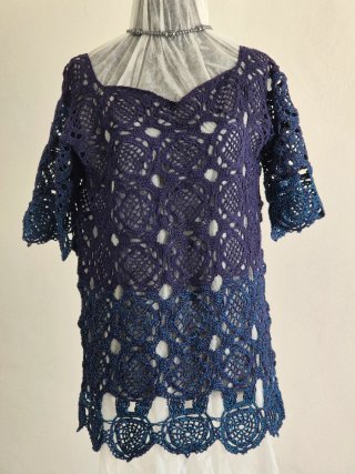 Vestido de noche negro crochet
