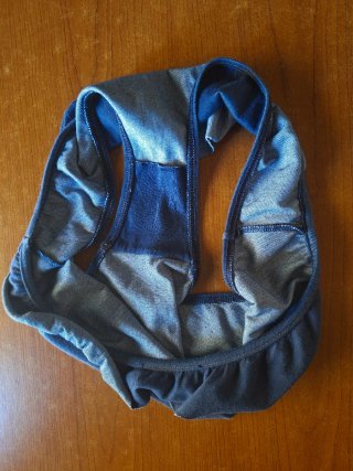 Slip in denim blu scuro con volant Twinset tg XS