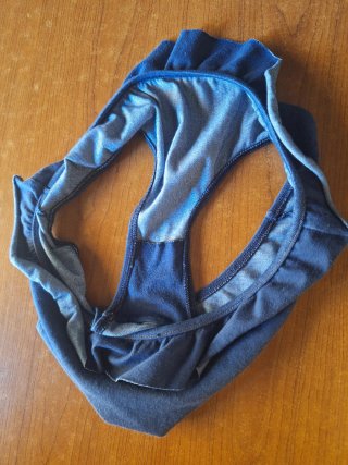 Slip in denim blu scuro con volant Twinset tg XS