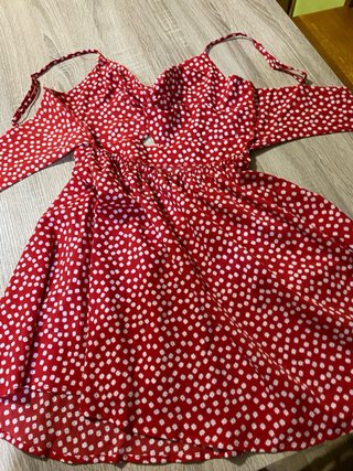 Vestido rojo estampado flores verano