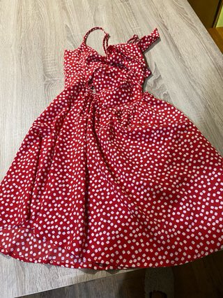 Vestido rojo estampado flores verano
