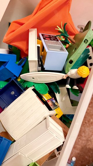 Lote Playmobil + Coche, Caravana y Pizzería