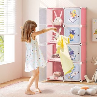 Armario para niños de 8 cubos con puertas y secció
