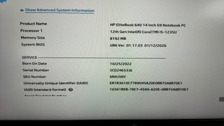 Placa Base HP EliteBook 640 G9 i5 12th Gen.