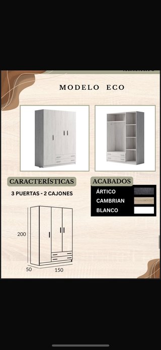Armarios de madera de 2/3/4 puertas
