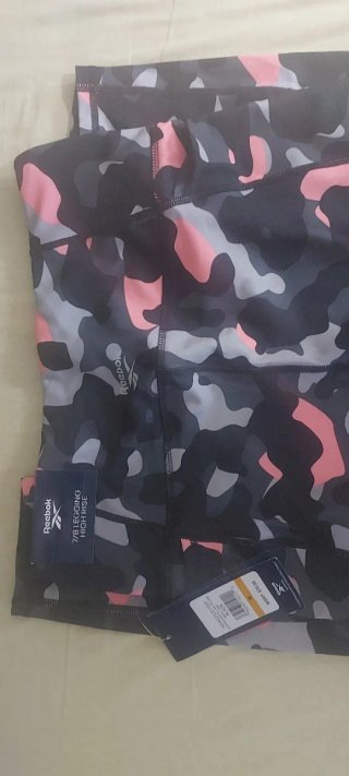 Leggings Reebok Donna Camouflage Rosa e Nero