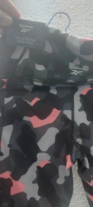 Leggings Reebok Donna Camouflage Rosa e Nero