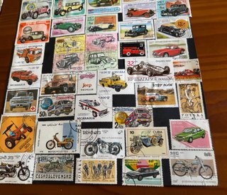 Colección de sellos de coches antiguos