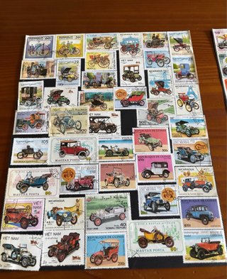 Colección de sellos de coches antiguos