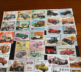 Colección de sellos de coches antiguos