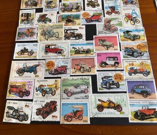 Colección de sellos de coches antiguos