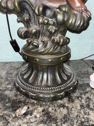 Lámpara Sobremesa Escultura Mujer y Delfín