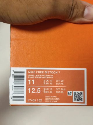 T45 Nike Free Metcon 7 Blancas Naranja