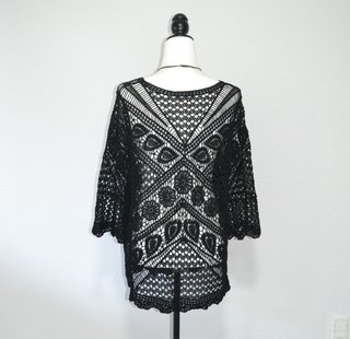 Túnica Pareo Verano Boho Calada Negra