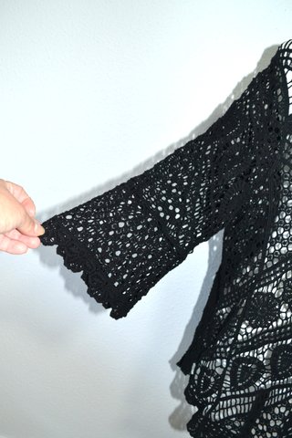 Túnica Pareo Verano Boho Calada Negra