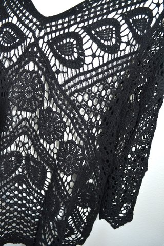 Túnica Pareo Verano Boho Calada Negra