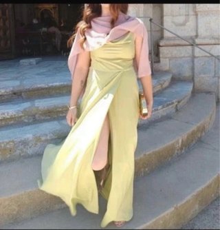 Vestido largo verde boda