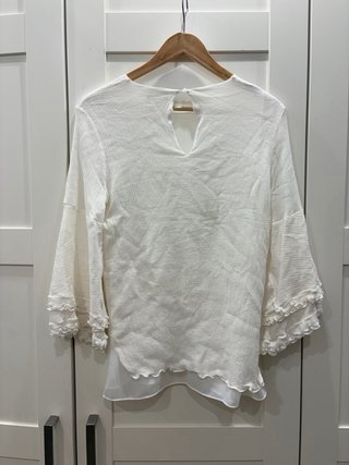 Blusa Massimo Dutti color crema talla L