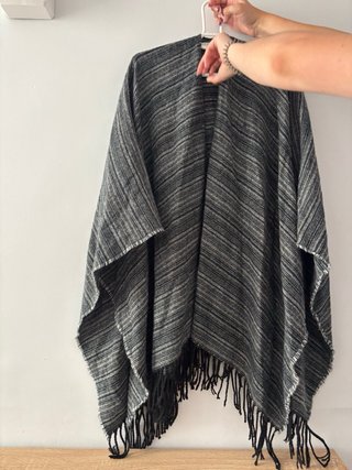 Poncho gris mujer talla única