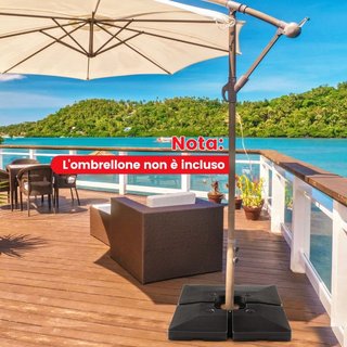 Base de sombrilla rellenable de 4 bloques de 20L,
