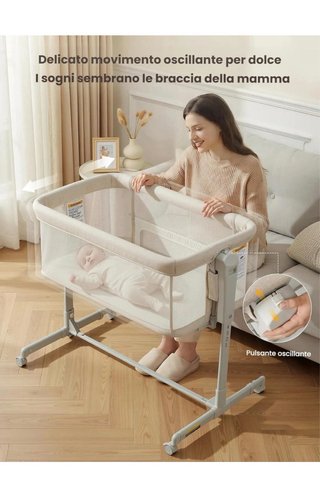 Culla Neonato Fianco Letto 3-in-1