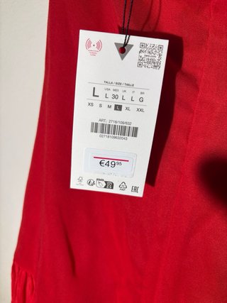 Vestido largo Zara rojo