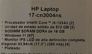 Portátil HP 17-cn3004ns Plata