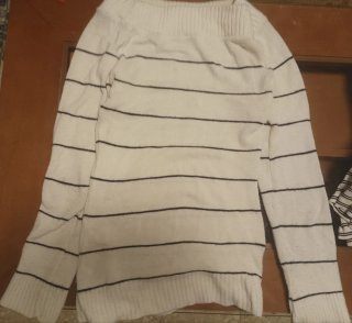 Jersey de punto a rayas blanco y negro