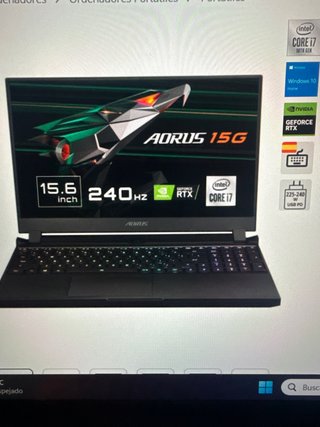 Portátil gigabyte Aorus 15G XC i7 RTX3070